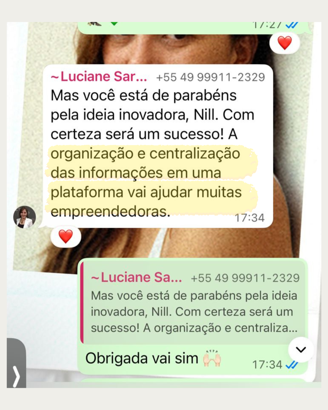 Magali elogiando o Saboeira PRO como maravilhoso